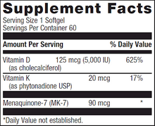 Load image into Gallery viewer, Vitamin D3 5,000 + K (60 softgels)